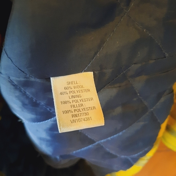 Vintage Y2K Xhilaration wool blend green blue plaid zipper front pea coat size M - Picture 12 of 14